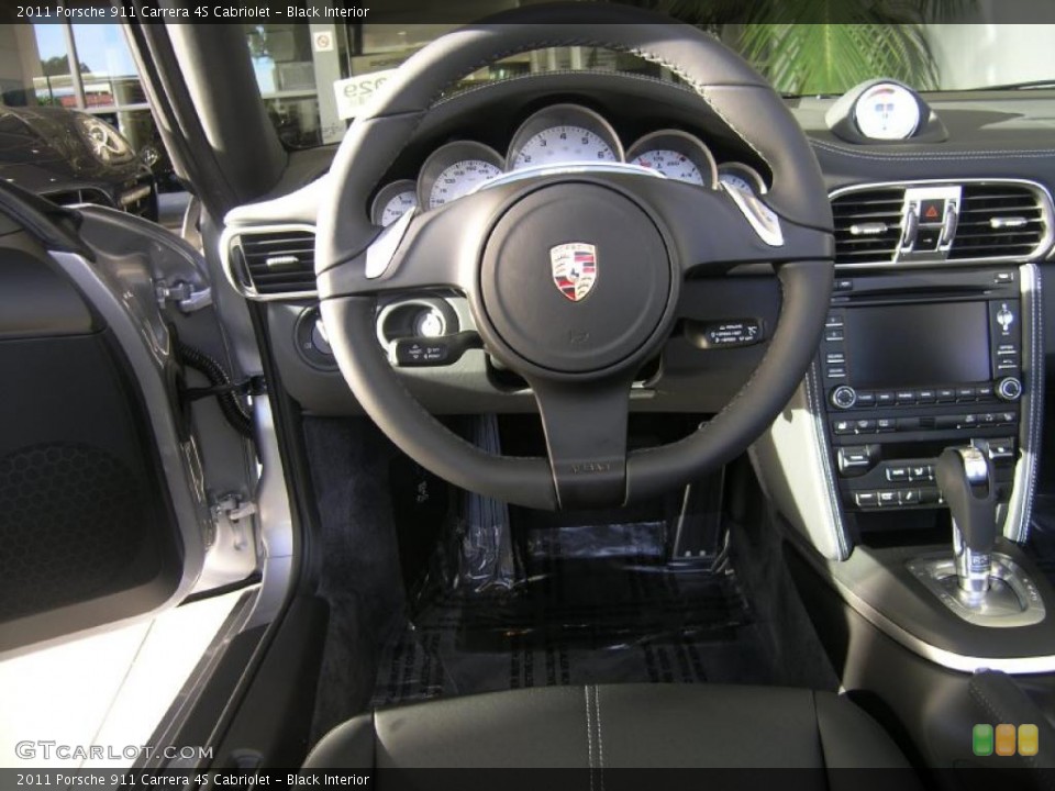Black Interior Steering Wheel for the 2011 Porsche 911 Carrera 4S Cabriolet #40753671