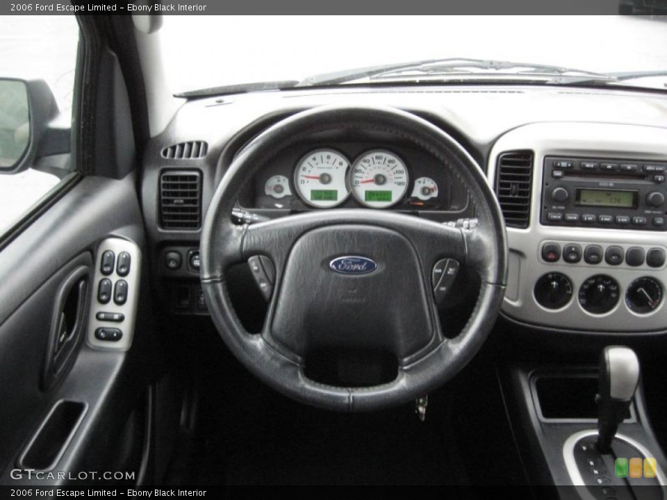 Ebony Black Interior Steering Wheel for the 2006 Ford Escape Limited #40765163