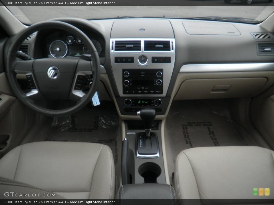 Medium Light Stone Interior Dashboard for the 2008 Mercury Milan V6 Premier AWD #40766415