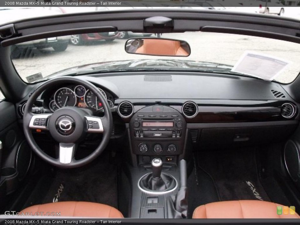 Tan Interior Dashboard for the 2008 Mazda MX-5 Miata Grand Touring Roadster #40779563