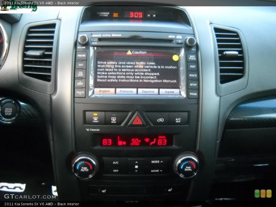 Black Interior Navigation for the 2011 Kia Sorento SX V6 AWD #40782967