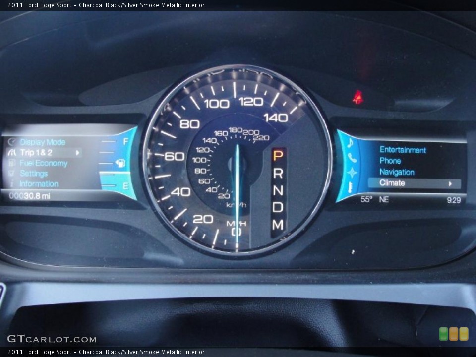 Charcoal Black/Silver Smoke Metallic Interior Gauges for the 2011 Ford Edge Sport #40793011