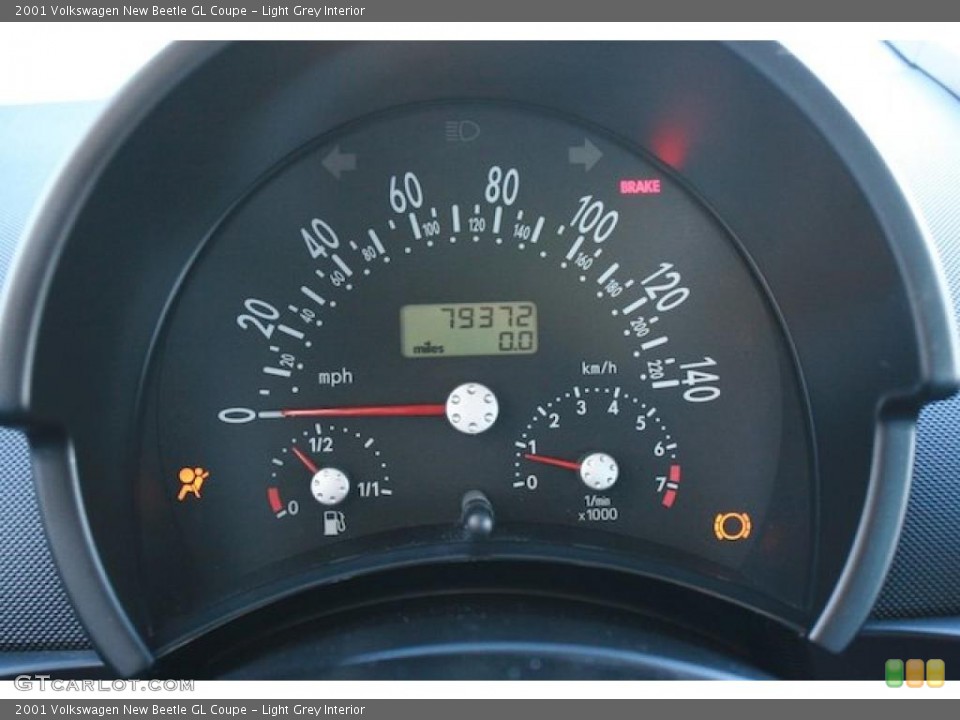 Light Grey Interior Gauges for the 2001 Volkswagen New Beetle GL Coupe #40795463