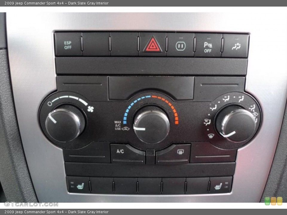 Dark Slate Gray Interior Controls for the 2009 Jeep Commander Sport 4x4 #40802259