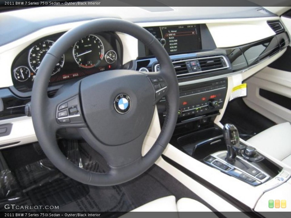 Oyster/Black Interior Prime Interior for the 2011 BMW 7 Series 750i Sedan #40803323