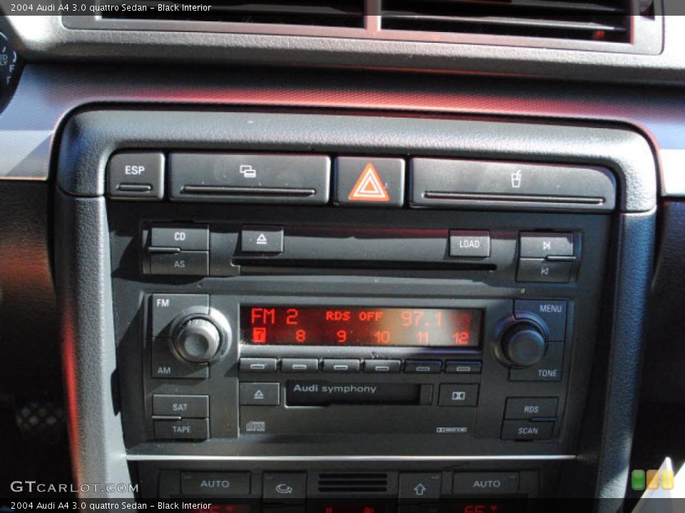 Black Interior Controls for the 2004 Audi A4 3.0 quattro Sedan #40805923