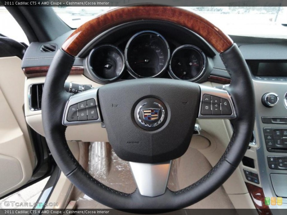 Cashmere/Cocoa Interior Steering Wheel for the 2011 Cadillac CTS 4 AWD Coupe #40812027