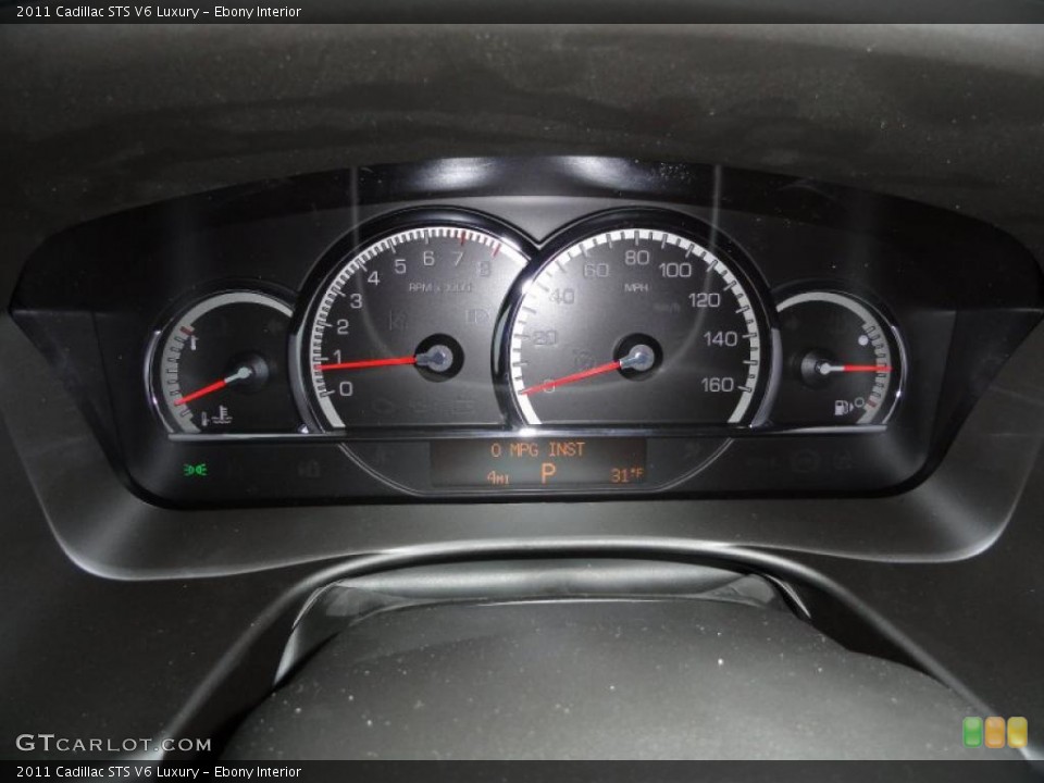 Ebony Interior Gauges for the 2011 Cadillac STS V6 Luxury #40812435