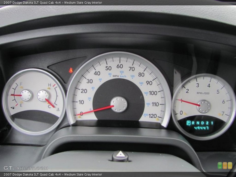 Medium Slate Gray Interior Gauges for the 2007 Dodge Dakota SLT Quad Cab 4x4 #40812651