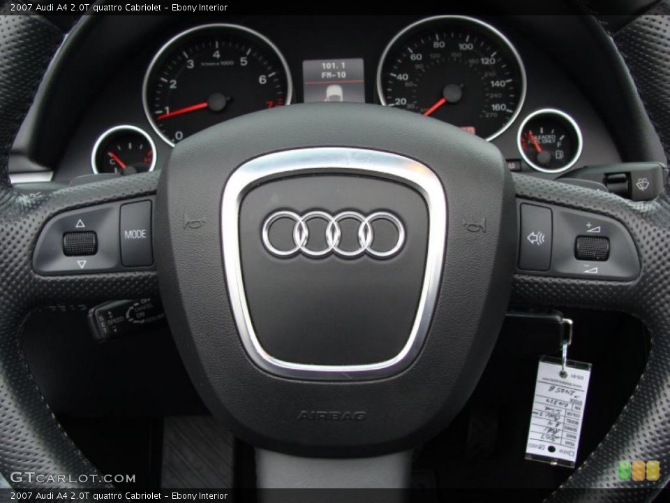 Ebony Interior Steering Wheel for the 2007 Audi A4 2.0T quattro Cabriolet #40815087