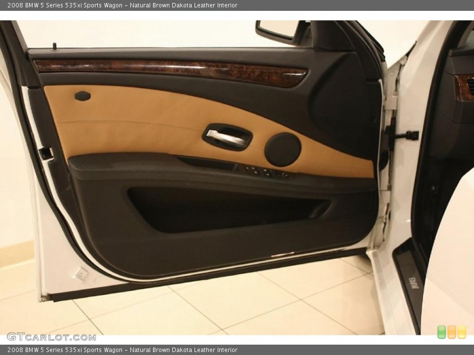 Natural Brown Dakota Leather Interior Door Panel for the 2008 BMW 5 Series 535xi Sports Wagon #40828809