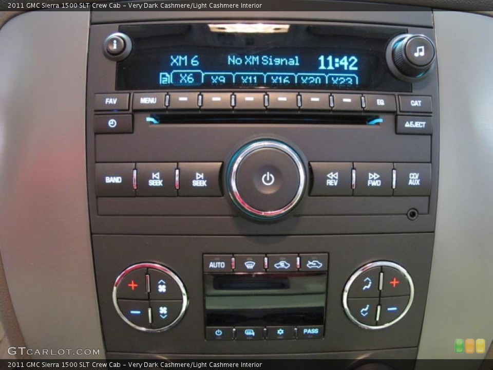 Very Dark Cashmere/Light Cashmere Interior Controls for the 2011 GMC Sierra 1500 SLT Crew Cab #40829941