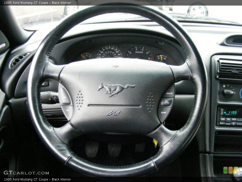 Black Interior Steering Wheel For The 1995 Ford Mustang Gt