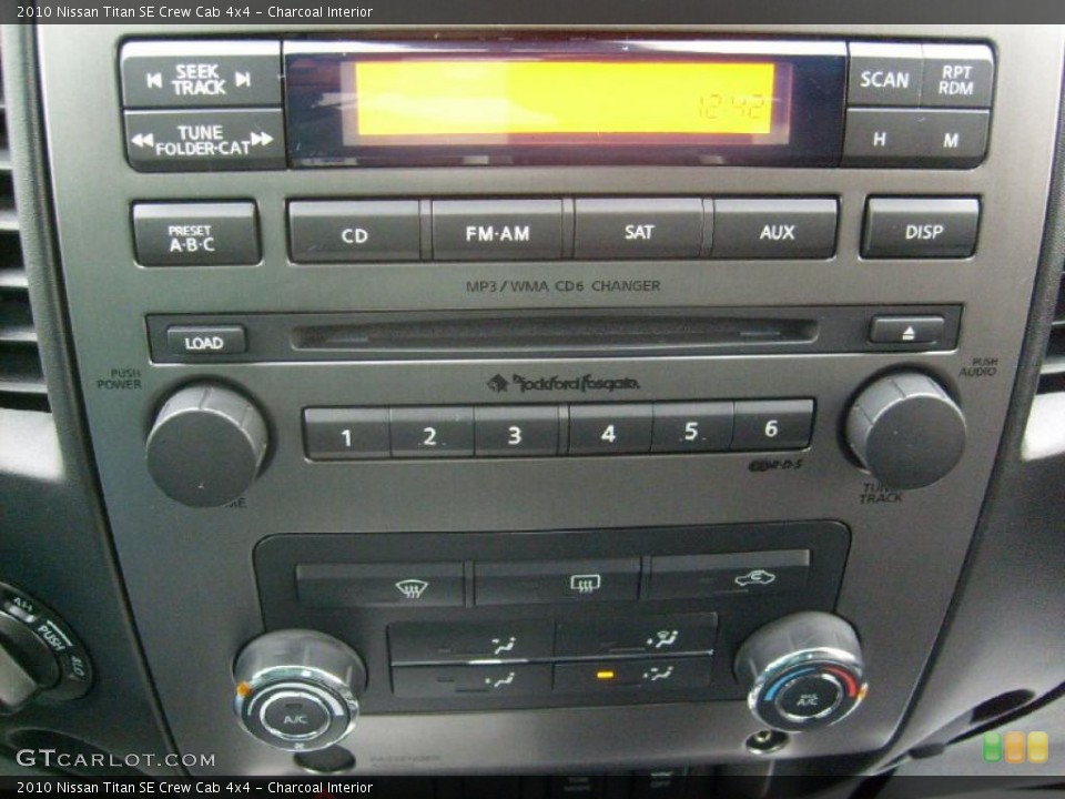 Charcoal Interior Controls for the 2010 Nissan Titan SE Crew Cab 4x4 #40838165