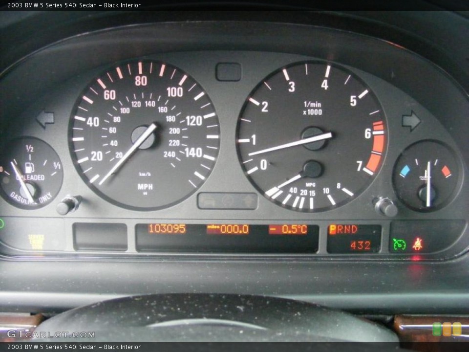 Black Interior Gauges for the 2003 BMW 5 Series 540i Sedan #40840537