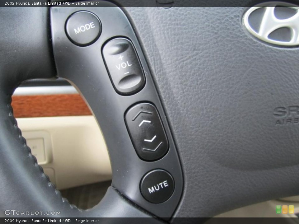 Beige Interior Controls for the 2009 Hyundai Santa Fe Limited 4WD #40841665