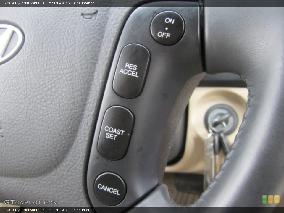 Beige Interior Controls for the 2009 Hyundai Santa Fe Limited 4WD #40841677