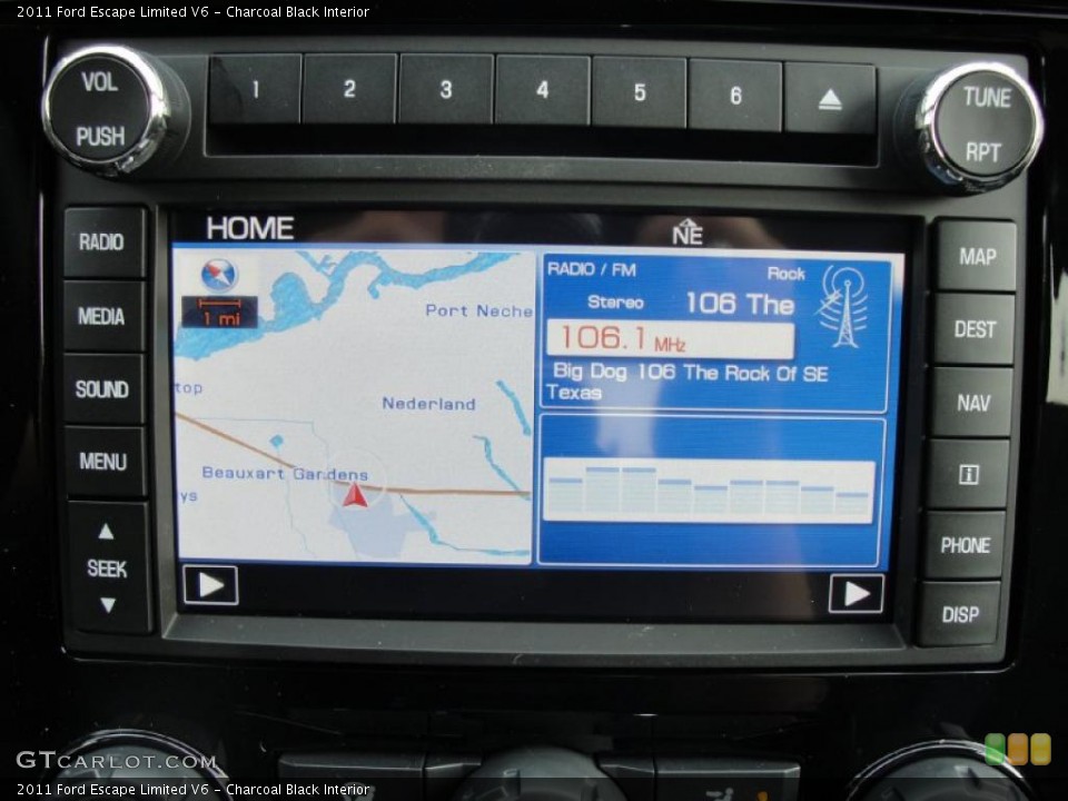 Charcoal Black Interior Navigation for the 2011 Ford Escape Limited V6 #40856321