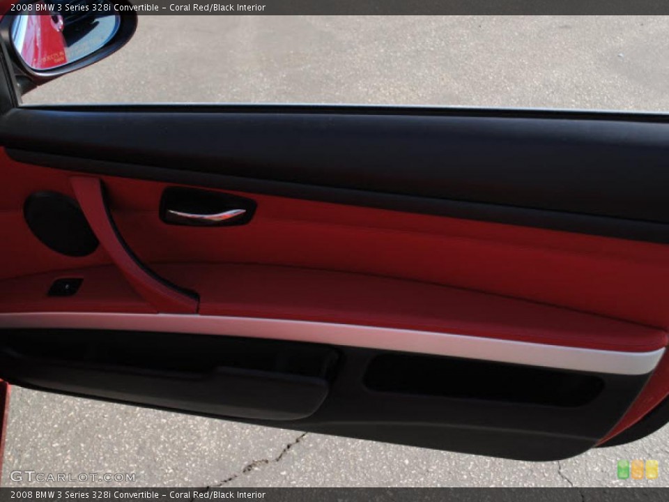 Coral Red/Black Interior Door Panel for the 2008 BMW 3 Series 328i Convertible #40860289