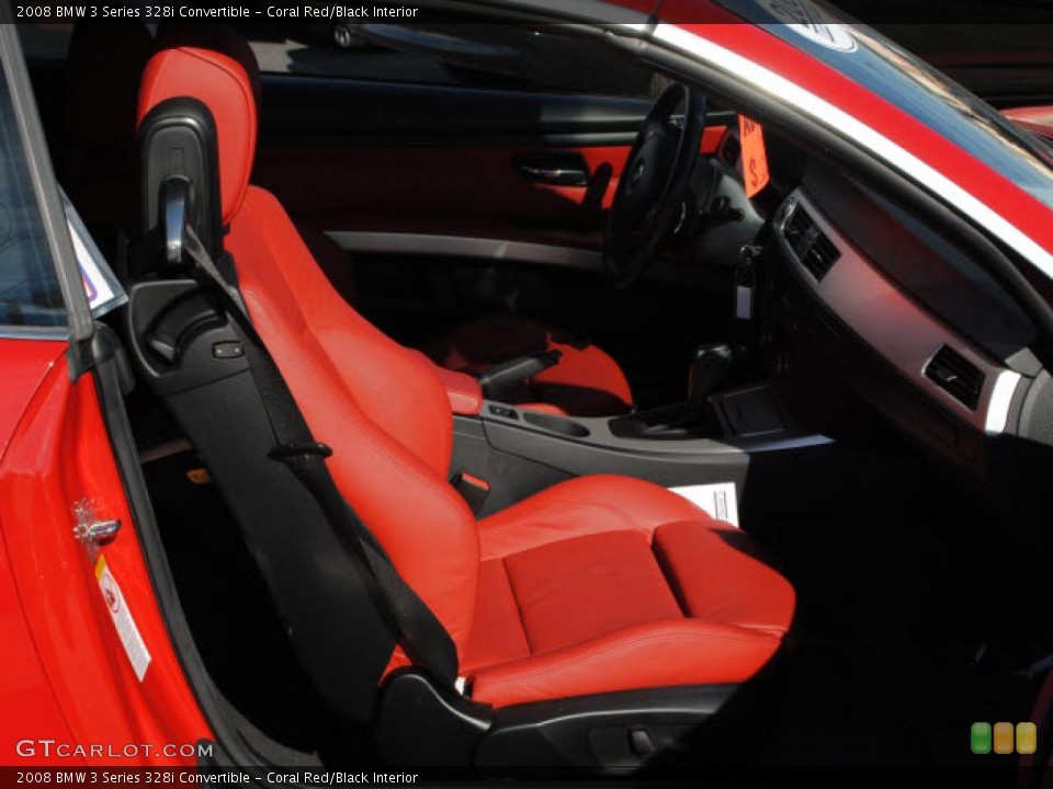 Coral Red/Black Interior Photo for the 2008 BMW 3 Series 328i Convertible #40860301