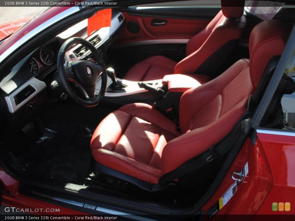 Coral Red/Black Interior Photo for the 2008 BMW 3 Series 328i Convertible #40860369