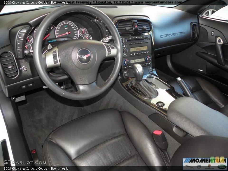Ebony Interior Prime Interior for the 2009 Chevrolet Corvette Coupe #40865721