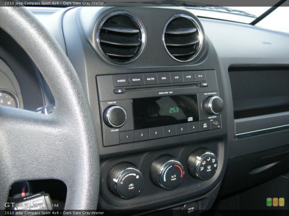 Dark Slate Gray Interior Controls for the 2010 Jeep Compass Sport 4x4 #40874594