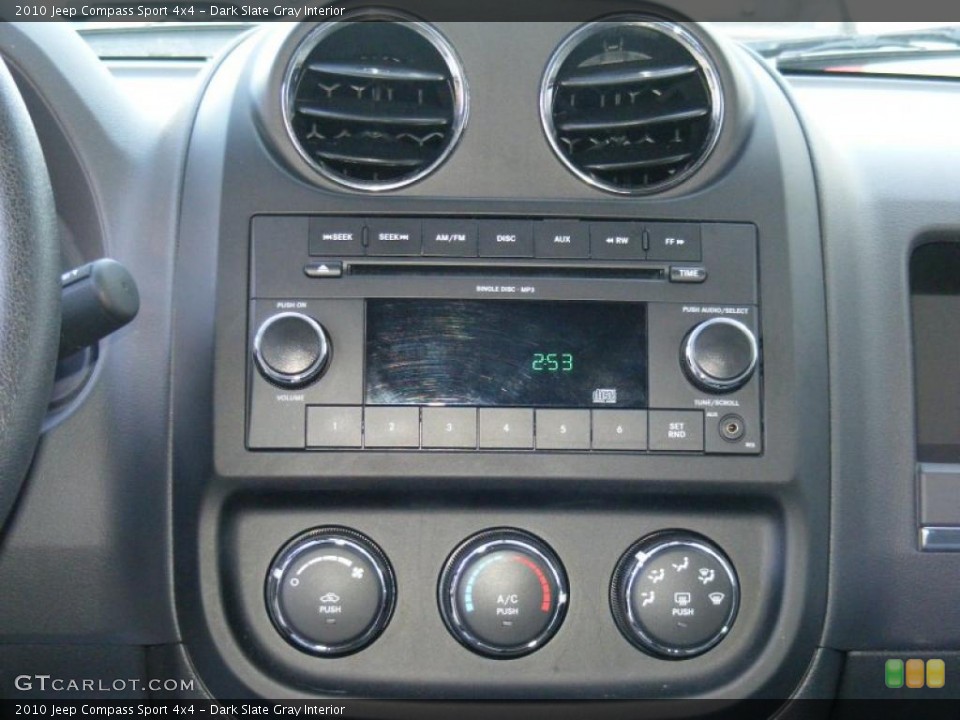 Dark Slate Gray Interior Controls for the 2010 Jeep Compass Sport 4x4 #40874634