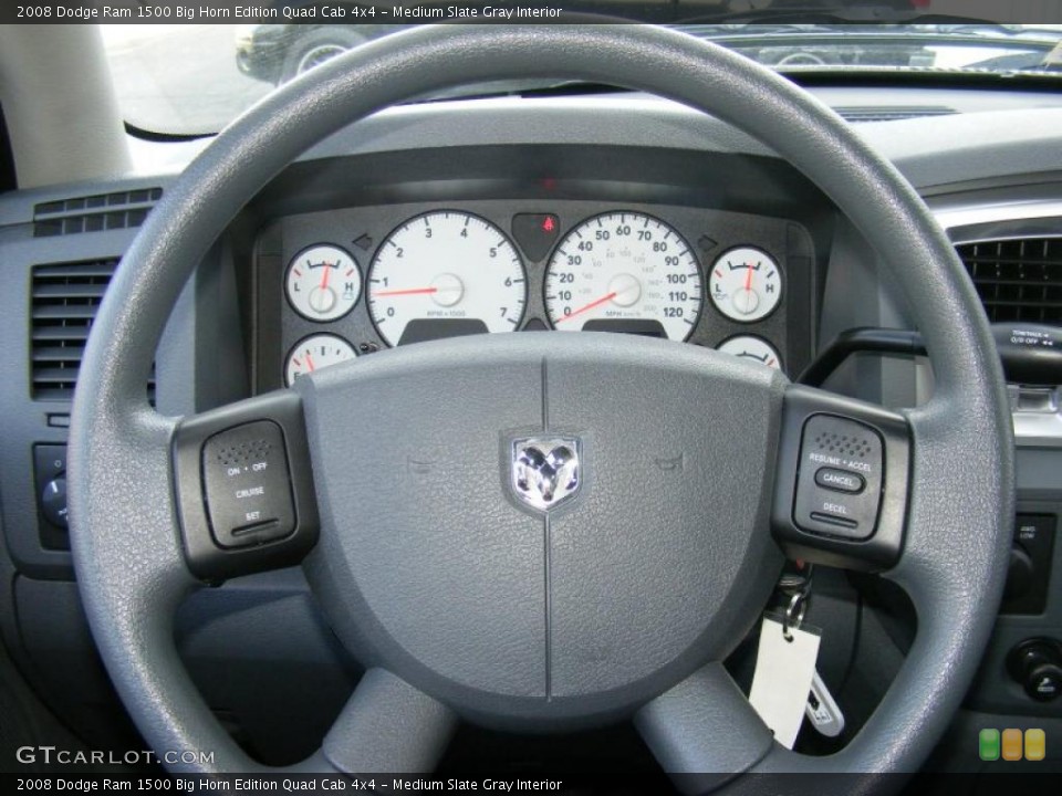 Medium Slate Gray Interior Steering Wheel for the 2008 Dodge Ram 1500 Big Horn Edition Quad Cab 4x4 #40875102