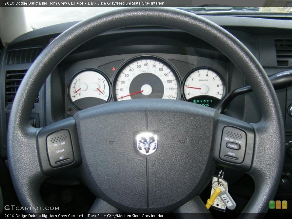 Dark Slate Gray/Medium Slate Gray Interior Steering Wheel for the 2010 Dodge Dakota Big Horn Crew Cab 4x4 #40876930