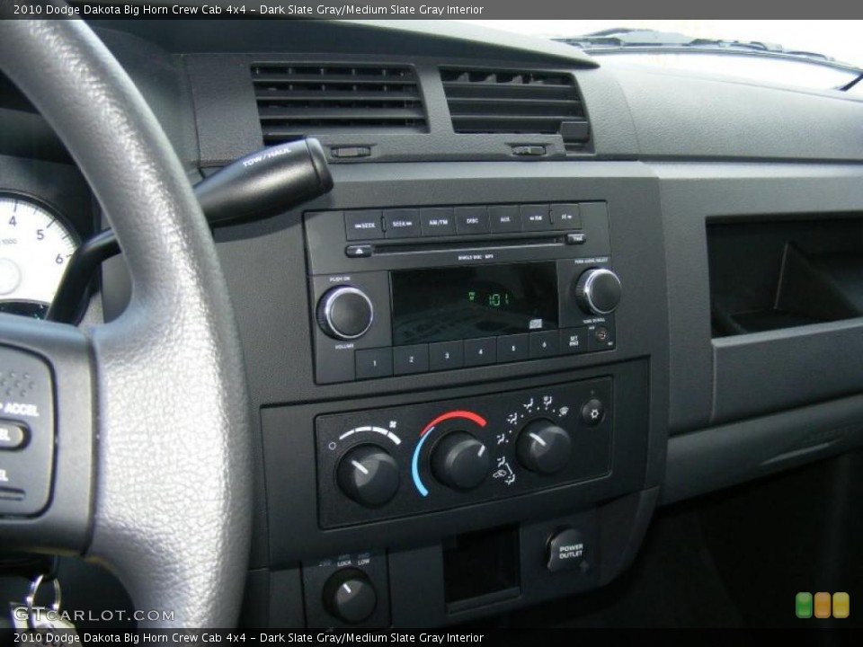 Dark Slate Gray/Medium Slate Gray Interior Controls for the 2010 Dodge Dakota Big Horn Crew Cab 4x4 #40876946