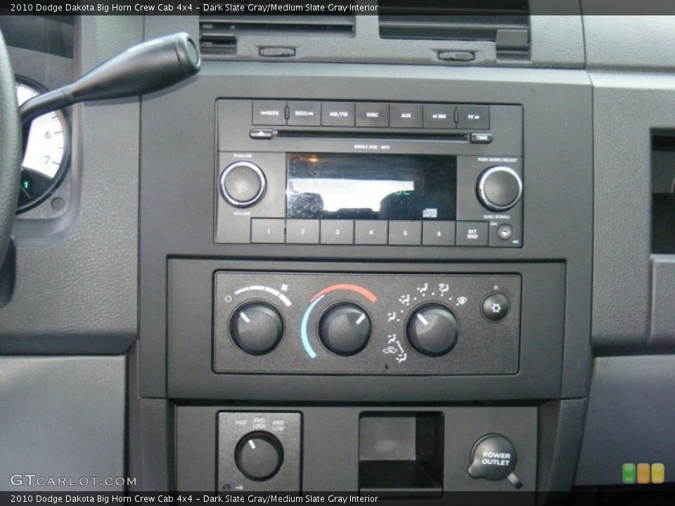Dark Slate Gray/Medium Slate Gray Interior Controls for the 2010 Dodge Dakota Big Horn Crew Cab 4x4 #40876994