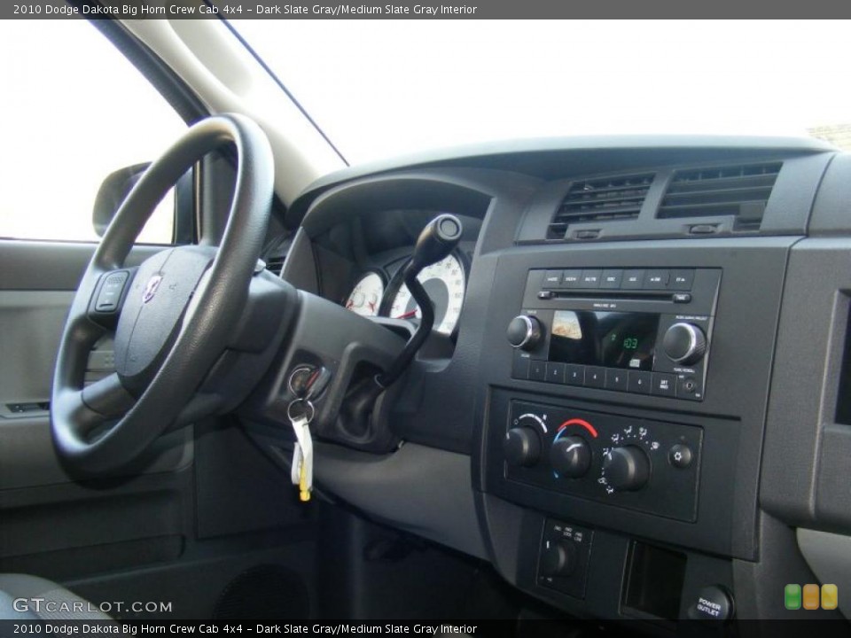 Dark Slate Gray/Medium Slate Gray Interior Controls for the 2010 Dodge Dakota Big Horn Crew Cab 4x4 #40877118