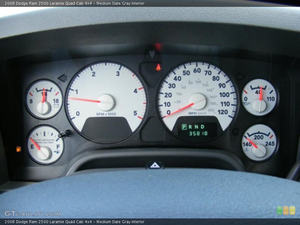 Medium Slate Gray Interior Gauges for the 2008 Dodge Ram 2500 Laramie Quad Cab 4x4 #40878190