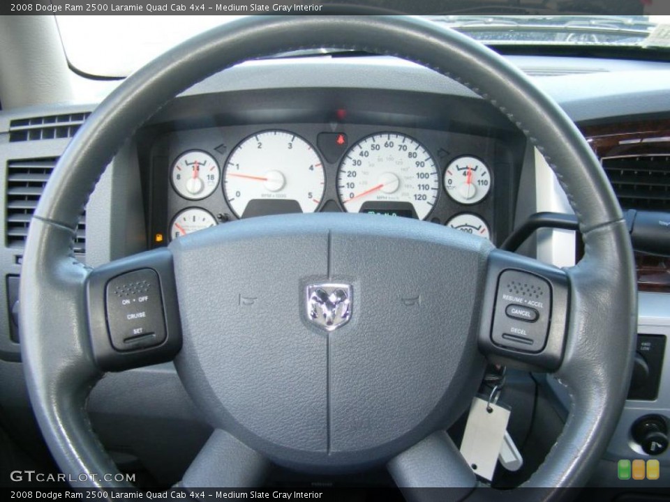 Medium Slate Gray Interior Steering Wheel for the 2008 Dodge Ram 2500 Laramie Quad Cab 4x4 #40878198