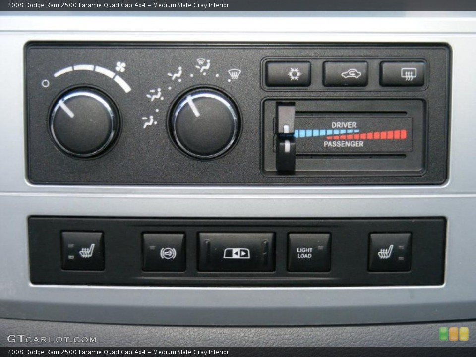 Medium Slate Gray Interior Controls for the 2008 Dodge Ram 2500 Laramie Quad Cab 4x4 #40878254