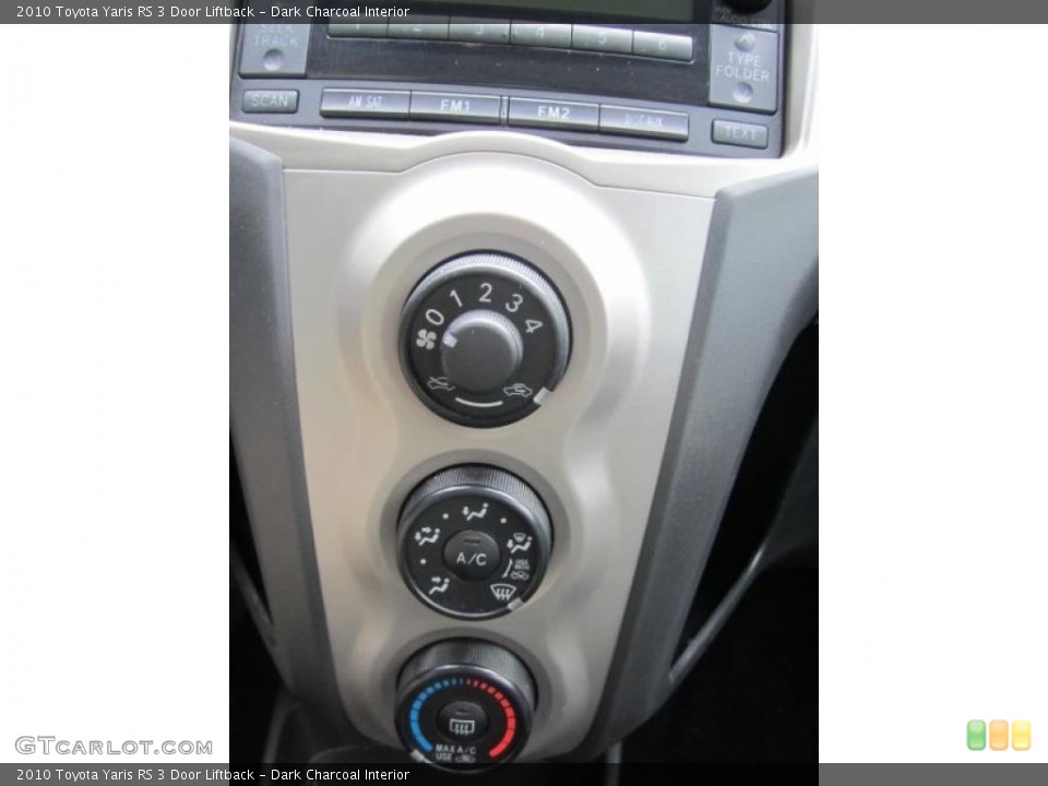 Dark Charcoal Interior Controls for the 2010 Toyota Yaris RS 3 Door Liftback #40884605