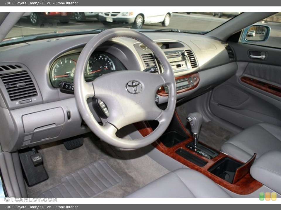 Stone Interior Prime Interior for the 2003 Toyota Camry XLE V6 #40893581