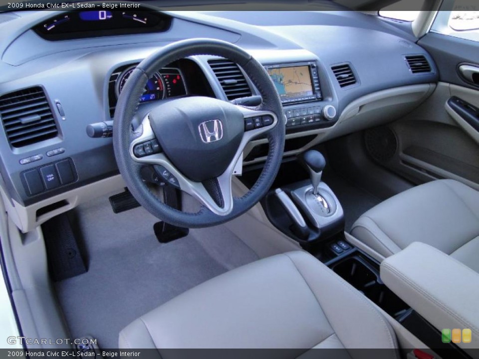 Beige Interior Prime Interior for the 2009 Honda Civic EX-L Sedan #40899437