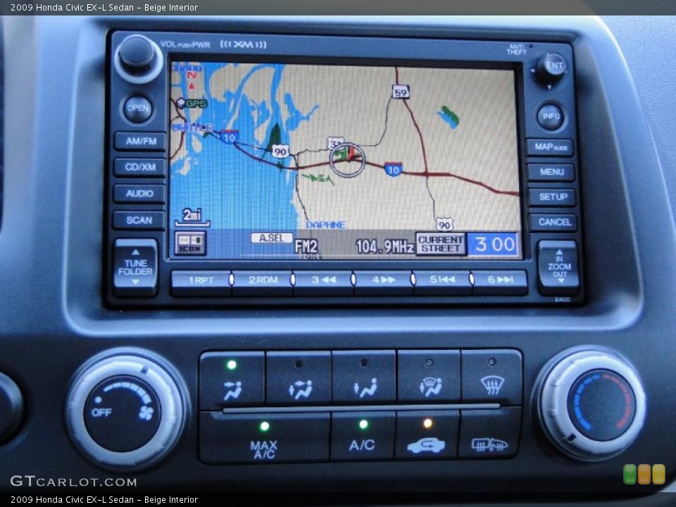 Beige Interior Navigation for the 2009 Honda Civic EX-L Sedan #40899549