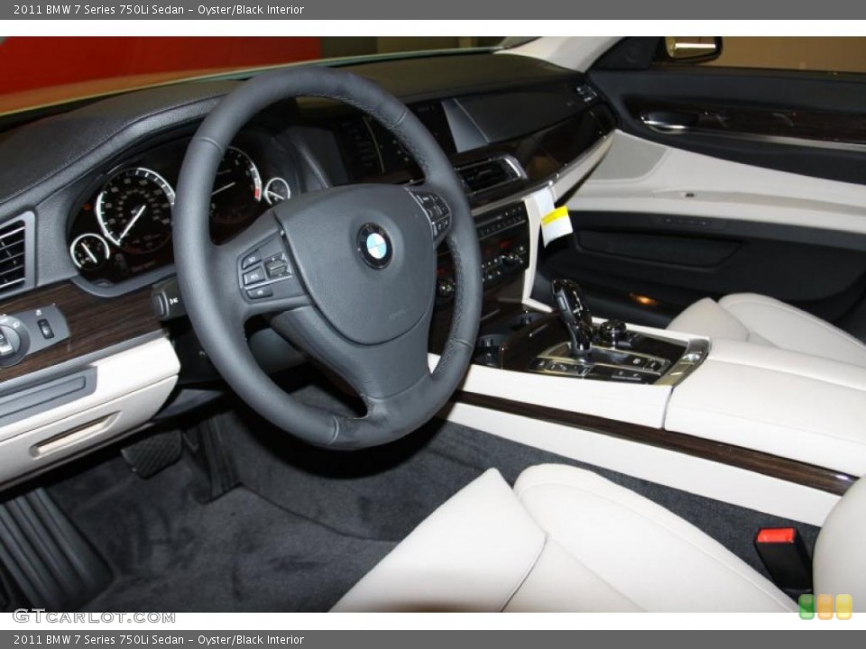 Oyster/Black Interior Prime Interior for the 2011 BMW 7 Series 750Li Sedan #40904185