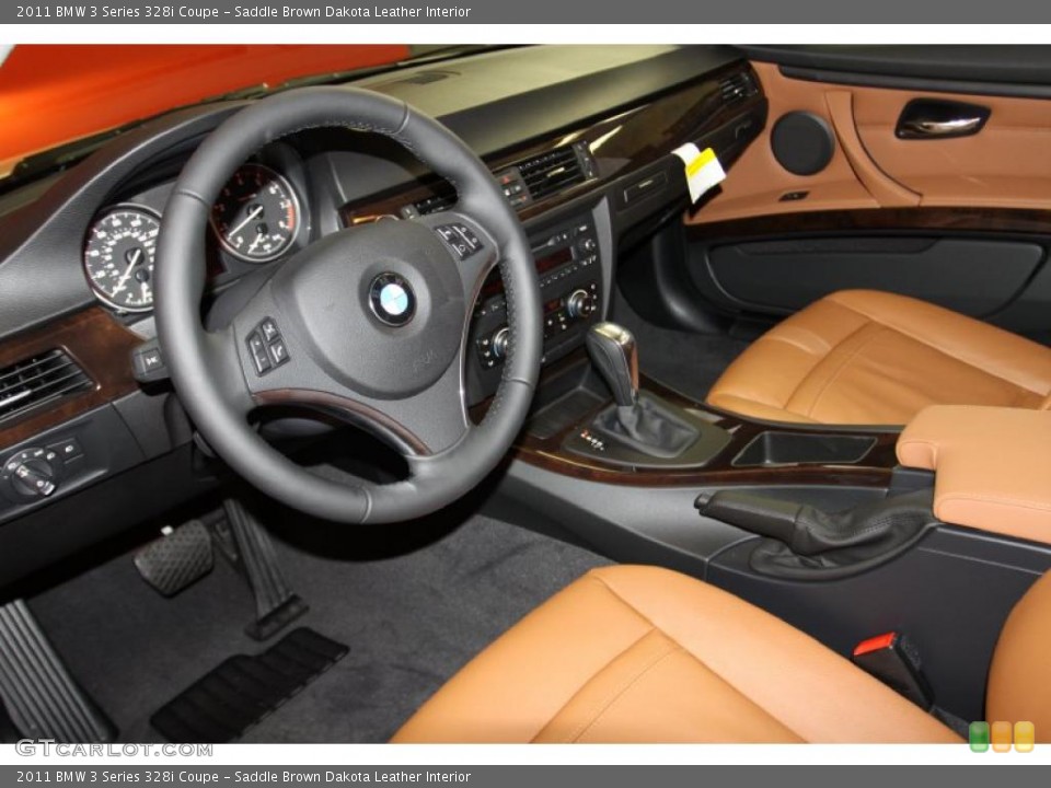 Saddle Brown Dakota Leather Interior Prime Interior for the 2011 BMW 3 Series 328i Coupe #40904753