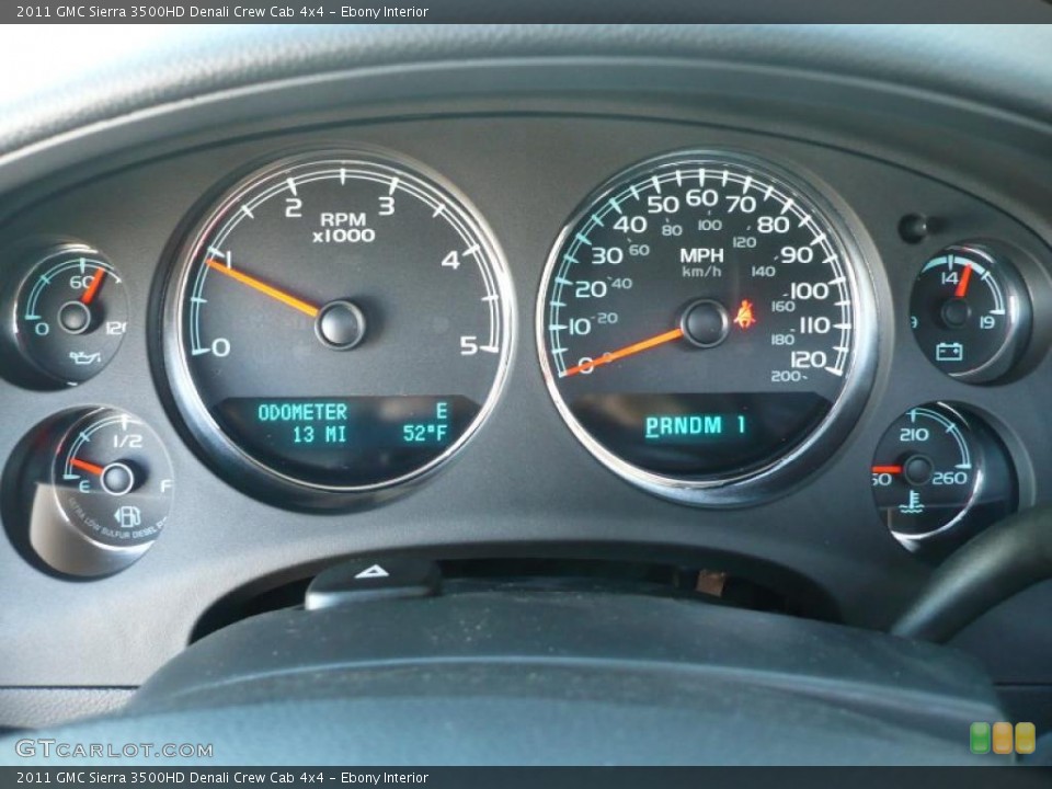Ebony Interior Gauges for the 2011 GMC Sierra 3500HD Denali Crew Cab 4x4 #40911645