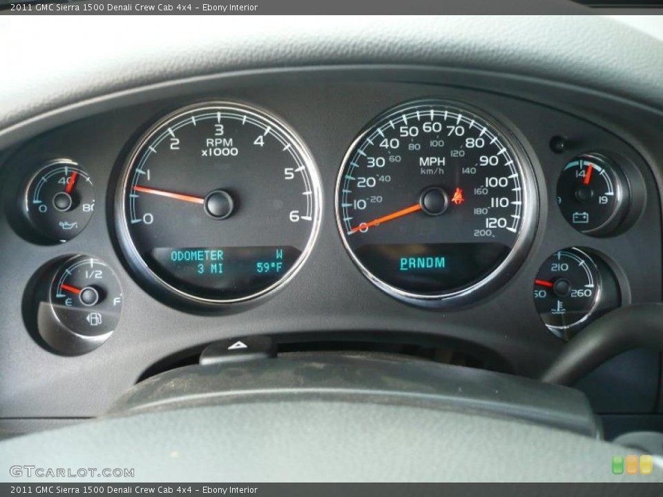 Ebony Interior Gauges for the 2011 GMC Sierra 1500 Denali Crew Cab 4x4 #40911821
