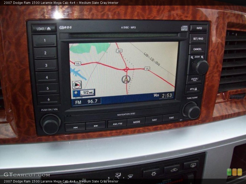 Medium Slate Gray Interior Navigation for the 2007 Dodge Ram 1500 Laramie Mega Cab 4x4 #40918329
