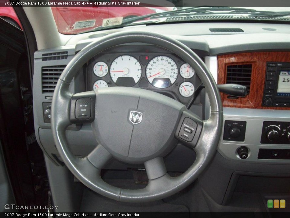 Medium Slate Gray Interior Steering Wheel for the 2007 Dodge Ram 1500 Laramie Mega Cab 4x4 #40918545
