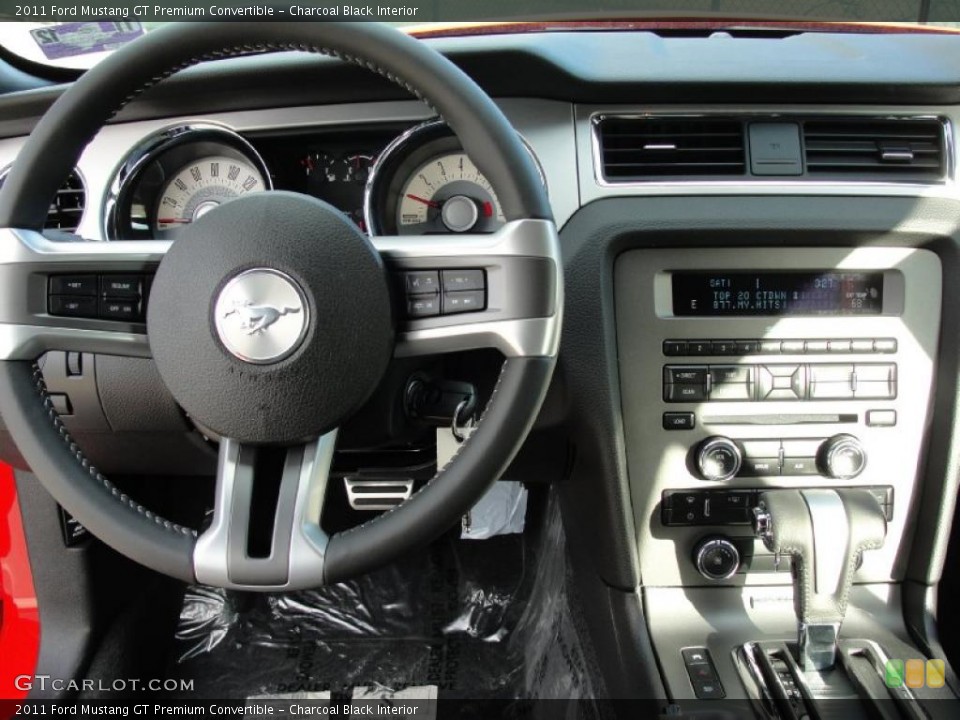 Charcoal Black Interior Dashboard for the 2011 Ford Mustang GT Premium Convertible #40921621
