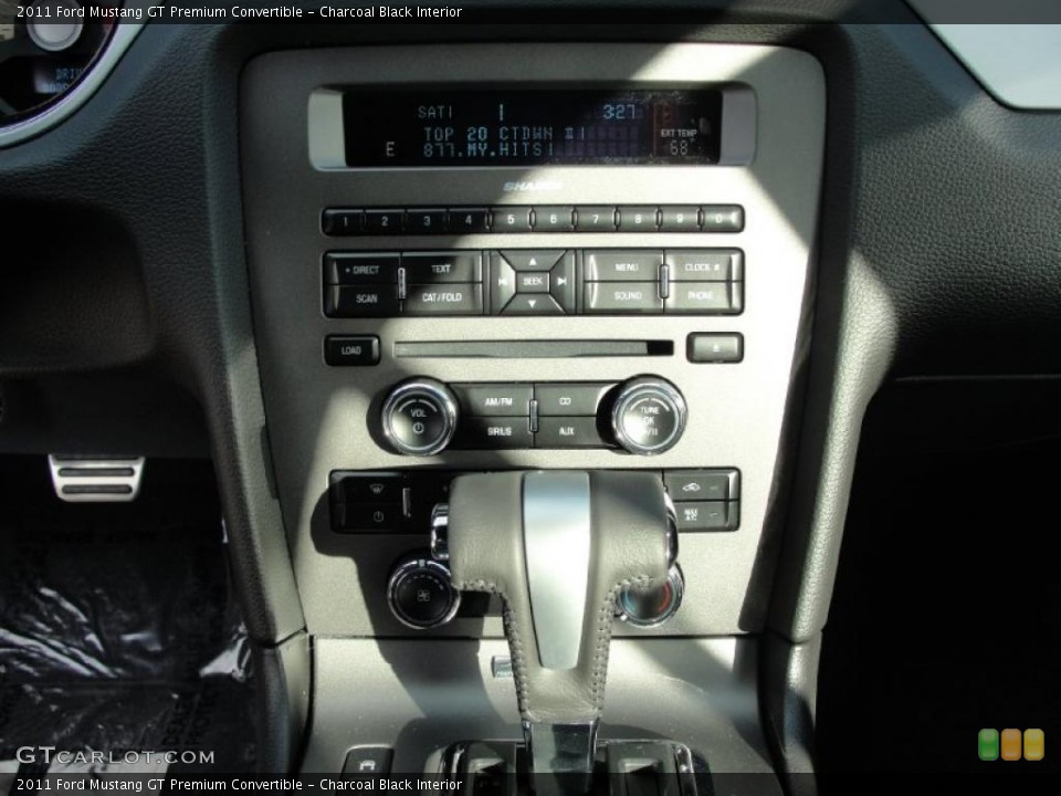 Charcoal Black Interior Controls for the 2011 Ford Mustang GT Premium Convertible #40921645