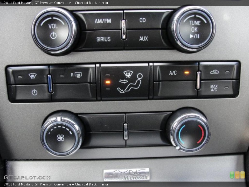 Charcoal Black Interior Controls for the 2011 Ford Mustang GT Premium Convertible #40921681
