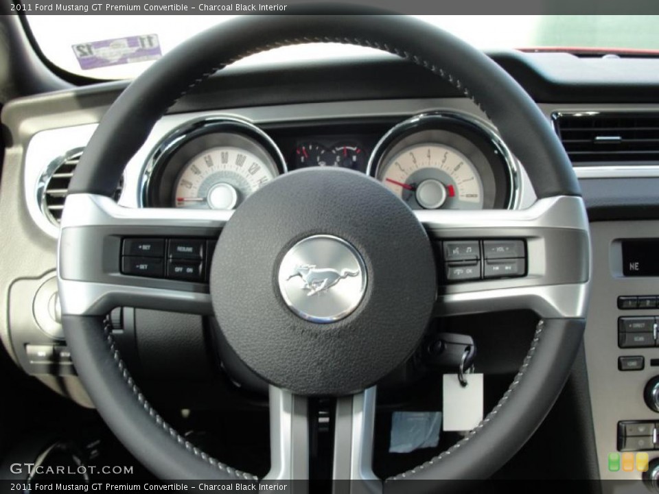 Charcoal Black Interior Steering Wheel for the 2011 Ford Mustang GT Premium Convertible #40921765